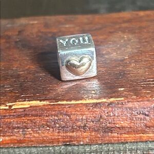Pandora silver w/gold heart accent Charm 💛